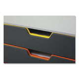 Varicolor® Stackable Plastic Drawer Box, 5 Drawers, Letter To Folio Size Files, 11.5" X 14" X 11", Gray