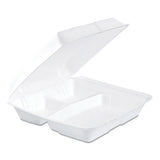 Foam Hinged Lid Containers, 9.375 X 9.375 X 3, White, 200-carton