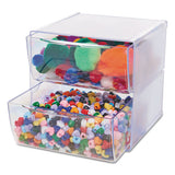 Stackable Cube Organizer, 2 Drawers, 6 X 7 1-8 X 6, Clear