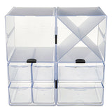 Stackable Cube Organizer, 4 Drawers, 6 X 7 1-8 X 6, Clear