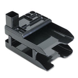 Corporate Desk Tray Set, 2 Sections, Letter To Legal Size Files, 10" X 13.63" X 2.25", Black, Set