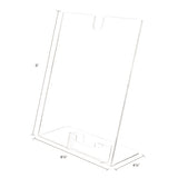 Superior Image Slanted Sign Holder With Business Card Holder, 8.5w X 4.5d X 11h, Clear