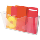 Euro-style Docupocket Landscape Wall File, Large-tabloid, 15 X 6 5-8 X 4, Clear