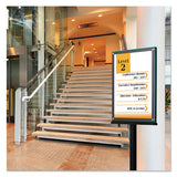 Double-sided Magnetic Sign Display, 8 1-2 X 11 Insert, 56" Tall, Clear-black