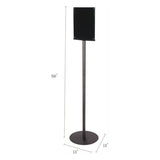 Double-sided Magnetic Sign Display, 8 1-2 X 11 Insert, 56" Tall, Clear-black