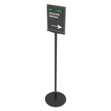 Double-sided Magnetic Sign Display, 8 1-2 X 11 Insert, 56" Tall, Clear-black
