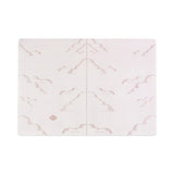 Embossed Canvas Layflat Hardbound Journal, Gold Rise And Shine Artwork, Dotted Rule, Rose-brown-cream Cover, 7 X 5, 64 Sheets