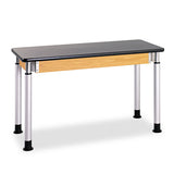 Adjustable-height Table, Rectangular, 48w X 24d X 42h, Black
