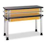 Adjustable-height Table, Rectangular, 54w X 24d X 42h, Black