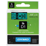 D1 High-performance Polyester Removable Label Tape, 0.5" X 23 Ft, Black On Green