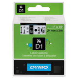 D1 High-performance Polyester Removable Label Tape, 1" X 23 Ft, Black On White