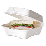 Renewable And Compostable Sugarcane Clamshells, 6 X 6 X 3, 50-pack, 10 Packs-carton