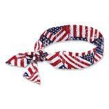Chill-its 6700 Cooling Bandana Polymer Tie Headband, One Size Fits Most, Stars And Stripes, Ships In 1-3 Business Days