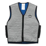 Chill-its 6665 Embedded Polymer Cooling Vest With Zipper, Nylon/polymer, 2x-large, Gray, Ships In 1-3 Business Days