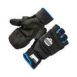 Proflex 816 Thermal Flip-top Gloves, Black, Small, Pair, Ships In 1-3 Business Days