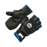 Proflex 816 Thermal Flip-top Gloves, Black, 2x-large, Pair, Ships In 1-3 Business Days