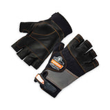 Proflex 901 Half-finger Leather Impact Gloves, Black, Small, Pair, Ships In 1-3 Business Days