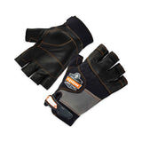 Proflex 901 Half-finger Leather Impact Gloves, Black, 2x-large, Pair, Ships In 1-3 Business Days