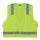 Glowear 8250z Class 2 Surveyors Zipper Vest, Polyester, 4x-large/5x-large, Lime, Ships In 1-3 Business Days
