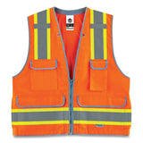 Glowear 8254hdz Class 2 Heavy-duty Surveyors Zipper Vest, Polyester, Small/medium, Orange, Ships In 1-3 Business Days