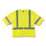 Glowear 8320z Class 3 Standard Zipper Vest, Polyester, 4x-large/5x-large, Lime, Ships In 1-3 Business Days