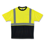 Glowear 8289bk Class 2 Hi-vis T-shirt With Black Bottom, 5x-large, Lime, Ships In 1-3 Business Days