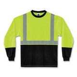Glowear 8291bk Type R Class 2 Black Front Long Sleeve T-shirt, Polyester, 5x-large, Lime, Ships In 1-3 Business Days