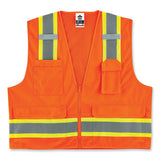 Glowear 8248z Class 2 Two-tone Surveyors Zipper Vest, Polyester, Small/medium, Orange, Ships In 1-3 Business Days