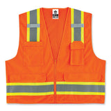 Glowear 8248z Class 2 Two-tone Surveyors Zipper Vest, Polyester, 2x-large/3x-large, Orange, Ships In 1-3 Business Days