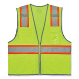Glowear 8246z Class 2 Two-tone Mesh Reflective Binding Zipper Vest, Polyester, Small/medium, Lime, Ships In 1-3 Business Days