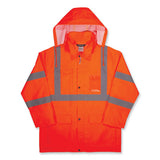 Glowear 8366 Class 3 Lightweight Hi-vis Rain Jacket, Polyester, 4x-large, Orange, Ships In 1-3 Business Days
