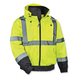 Glowear 8379 Class 3 Hi-vis Fleece Lined Bomber Jacket, Lime, 5x-large, Ships In 1-3 Business Days