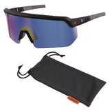 Skullerz Aegir Anti-scratch/enhanced Anti-fog Safety Glasses, Black Frame, Blue Mirror Polycarb Lens, Ships In 1-3 Bus Days