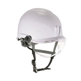 Skullerz 8974v Class E Safety Helmet W/8991 Visor Kit, Clear Lens, 6-pt Ratchet Suspension, White, Ships In 1-3 Business Days