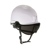 Skullerz 8974v Class E Safety Helmet W/8991 Visor Kit, Smoke Lens, 6-pt Ratchet Suspension, White, Ships In 1-3 Business Days