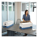 Stor-file Medium-duty Strength Storage Boxes, Letter Files, 12.25" X 24.13" X 10.75", White-blue, 4-carton