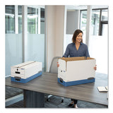 Stor-file Medium-duty Strength Storage Boxes, Legal Files, 15.25" X 19.75" X 10.75", White-blue, 4-carton