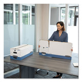 Stor-file Medium-duty Strength Storage Boxes, Legal Files, 15.25" X 19.75" X 10.75", White-blue, 4-carton