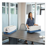 Stor-file Medium-duty Strength Storage Boxes, Legal Files, 15.25" X 19.75" X 10.75", White-blue, 4-carton