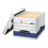 Stor-file Medium-duty Letter-legal Storage Boxes, Letter-legal Files, 12.75" X 16.5" X 10.5", White-blue, 4-carton