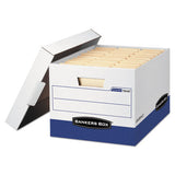 R-kive Heavy-duty Storage Boxes, Letter-legal Files, 12.75" X 16.5" X 10.38", White-blue, 4-carton