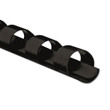 Plastic Comb Bindings, 3-8" Diameter, 55 Sheet Capacity, Black, 25 Combs-pack