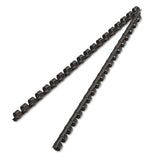 Plastic Comb Bindings, 3-8" Diameter, 55 Sheet Capacity, Black, 25 Combs-pack