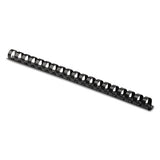 Plastic Comb Bindings, 1-2" Diameter, 90 Sheet Capacity, Black, 25 Combs-pack
