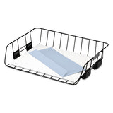 Side-load Wire Stacking Letter Tray, 1 Section, Letter Size Files, 13.38" X 10.13" X 2.63", Black