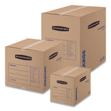 Smoothmove Basic Moving Boxes, Medium, Regular Slotted Container (rsc), 18" X 18" X 16", Brown Kraft-blue, 20-bundle