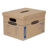 Smoothmove Classic Moving And Storage Boxes, Small, Half Slotted Container (hsc), 15 X 12 X 10, Brown Kraft-blue, 10-carton