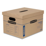 Smoothmove Classic Moving & Storage Boxes, Small, Half Slotted Container (hsc), 15" X 12" X 10", Brown Kraft-blue, 15-carton