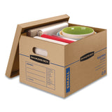 Smoothmove Classic Moving & Storage Boxes, Small, Half Slotted Container (hsc), 15" X 12" X 10", Brown Kraft-blue, 15-carton