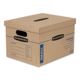 Smoothmove Classic Moving & Storage Boxes, Small, Half Slotted Container (hsc), 15" X 12" X 10", Brown Kraft-blue, 15-carton